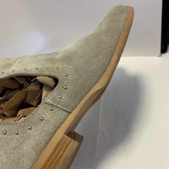 Sundance Made In Italy Ankle Boots Size 8.5 Suede Gray Studs - Picture 7 of 9